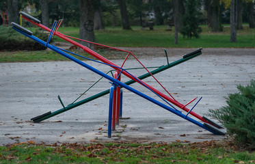 Seesaw or teeter-totter in the park