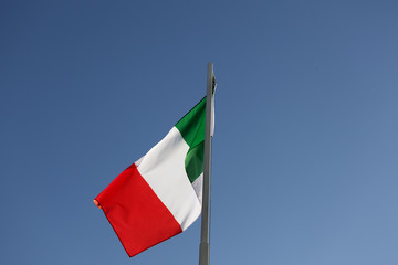 National flag of Italy on a flagpole