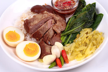 Jasmine Rice with stewed pork hock,Khao Kha Moo Palo.