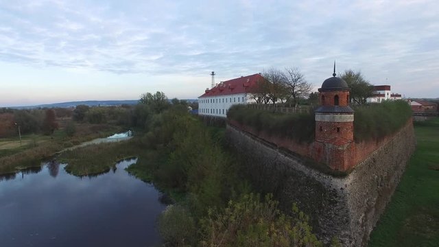 old Castle in Dubno, Ukraine, aerial