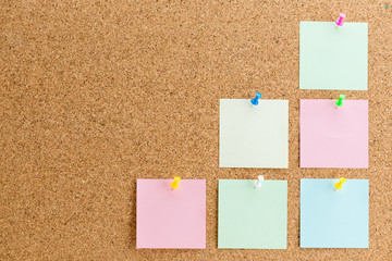 abstract paper note pin on cork board, mock up, Copy space