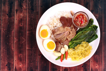 Jasmine Rice with stewed pork hock,Khao Kha Moo Palo.