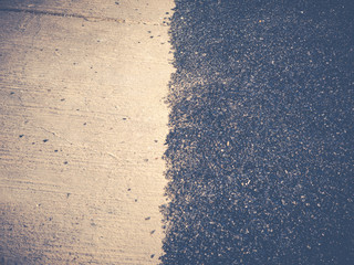 Close up asphalt road repair