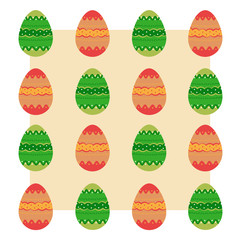 Easter Eggs isolated on background. Happy Easter. Vector illustration. Pattern.