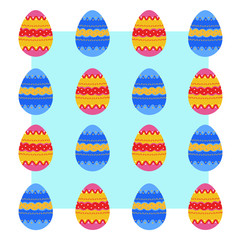 Easter Eggs isolated on background. Happy Easter. Vector illustration. Pattern.