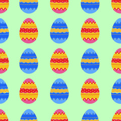 Easter Eggs isolated on background. Happy Easter. Vector illustration. Seamless pattern.
