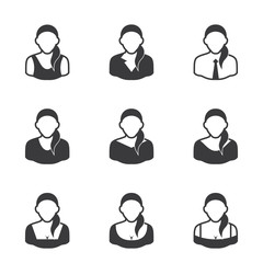 Set of avatars icons - women 