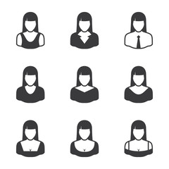 Set of avatars icons - women 
