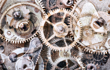 abstract background with old gears