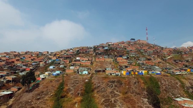 Aerial Bogota Slum Poverty Colombia