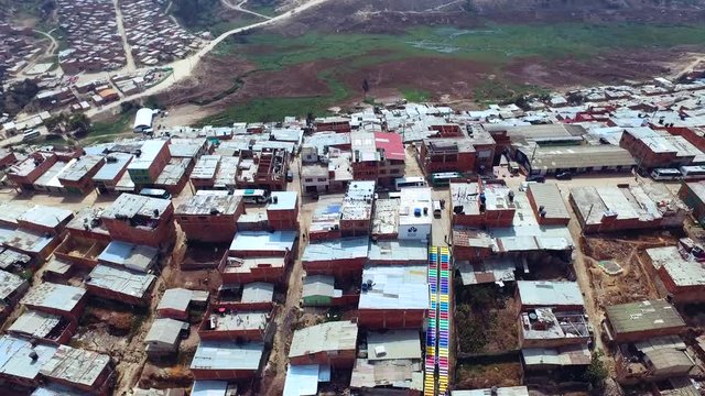 Aerial Bogota Slum Poverty Colombia
