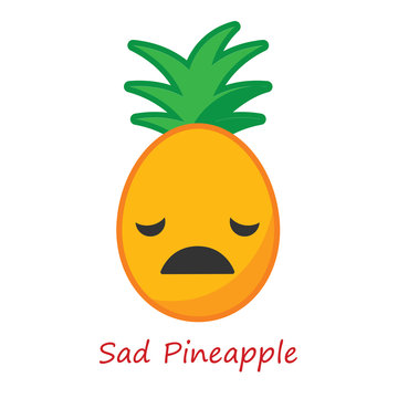 Card Pineapple Emotions. Vector illustration.