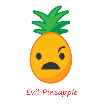 Card Pineapple Emotions. Vector illustration.
