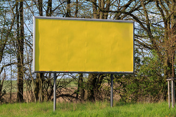 Empty billboard in countryside