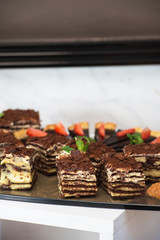 Delicious sweet chocolate cake. cuisine dessert.