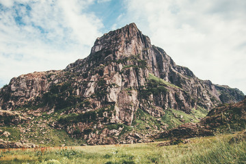 Rocky Mountains peak Landscape Travel view serene scenery wild nature calm summer atmospheric scene