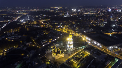Fototapeta na wymiar Kiev Pechersk Lavra church view from the height, Kiev, Ukraine.