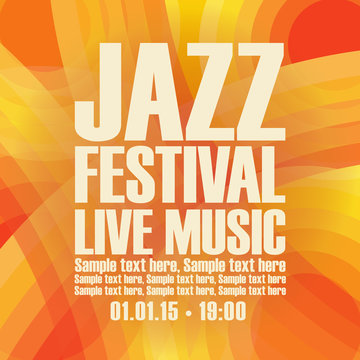 Vector poster for a jazz festival live music on the colored background