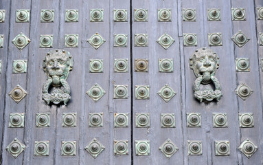 Puertas de la Catedral de Santiago de Compostela, camino de Santiago, Galicia, España