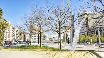 Naklejka premium Vista de la plaza de Lesseps, Barcelona