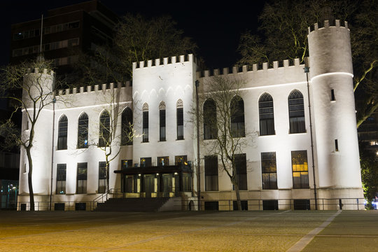 Het Paleis-Raadhuis at Night. Netherlands town of Tilburg 26.01.2017