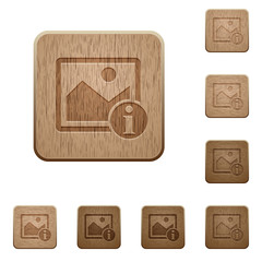 Image info wooden buttons
