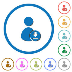Download user account info icons with shadows and outlines