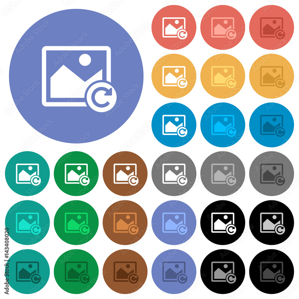 Poster Image rotate right round flat multi colored icons