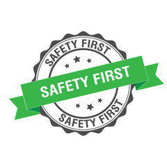 Safety first stamp illustration