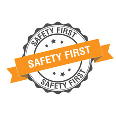Safety first stamp illustration