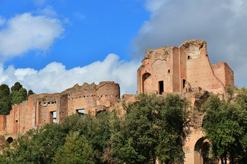 Fototapeta premium Palatine Hill Imperial Palace ancient ruins in Rome