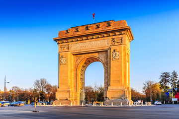 Fototapeta na wymiar Bucharest, Romania. Arcul de Triumf ( Arch of Triumph )