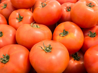 Fresh tomatoes in organic farmer market