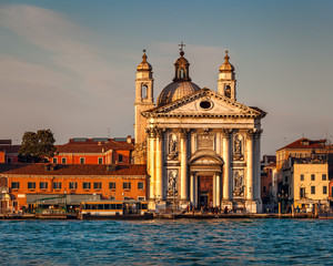 Fototapeta na wymiar Venice Skyline and Santa Maria del Rosario Church, Venice, Italy