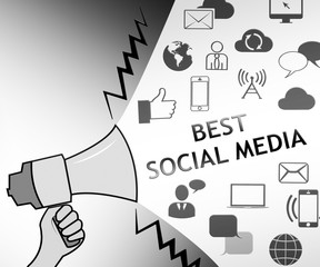 Best Social Media Representing Top Network 3d Illustration