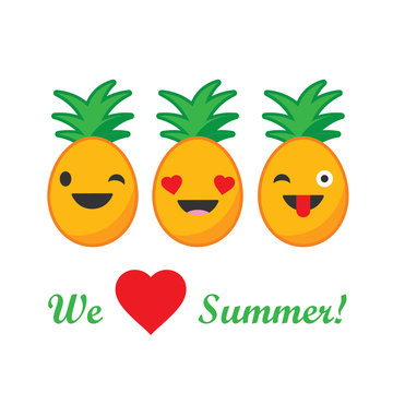 The banner We love Summer! Vector illustration.