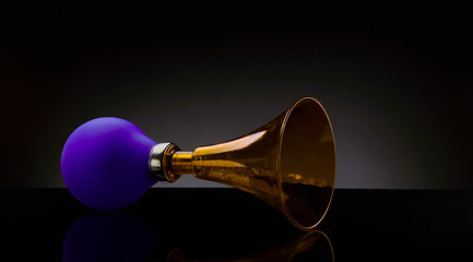 Horn toy on dark background