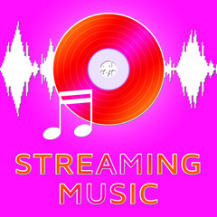 Streaming Music Representing Sound Acoustic 3d Illustration