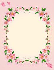 Obraz na płótnie Canvas Flowering cherry branches on a pink background