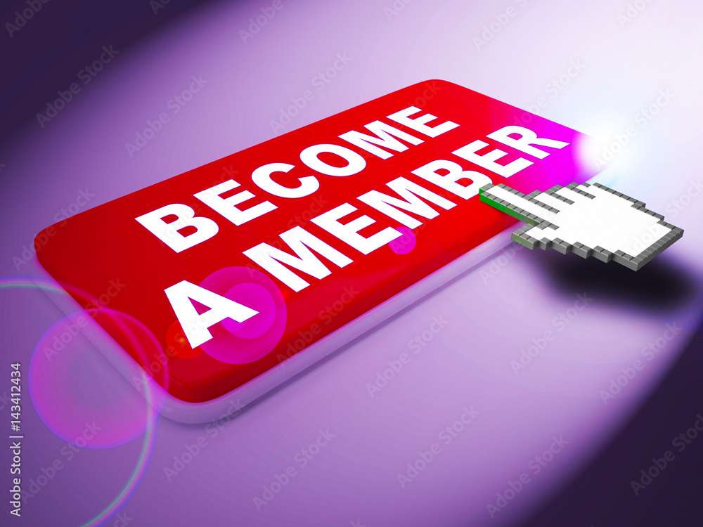 Poster become a member means join up 3d rendering
