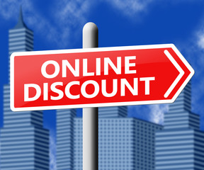 Obraz premium Online Discount Showing Web Reductions 3d Illustration