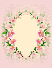 Tender spring flowers on a pink background