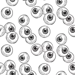 Fotobehang Ogen Menselijke oogbollen naadloze patroon hand getekende afdrukontwerp vectorillustratie