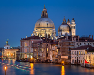 Fototapeta na wymiar Santa Maria della Salute Church in the Evening, Venice, Italy