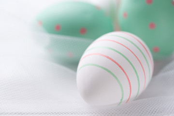 Easter eggs closeup, easter background, small depth of field