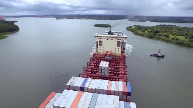 Aerial Port Buenaventura Colombia Ship Tugs