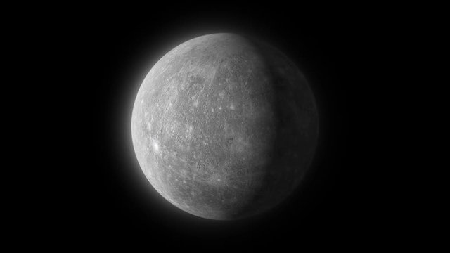 rotation of Mercury around its own axis on black
