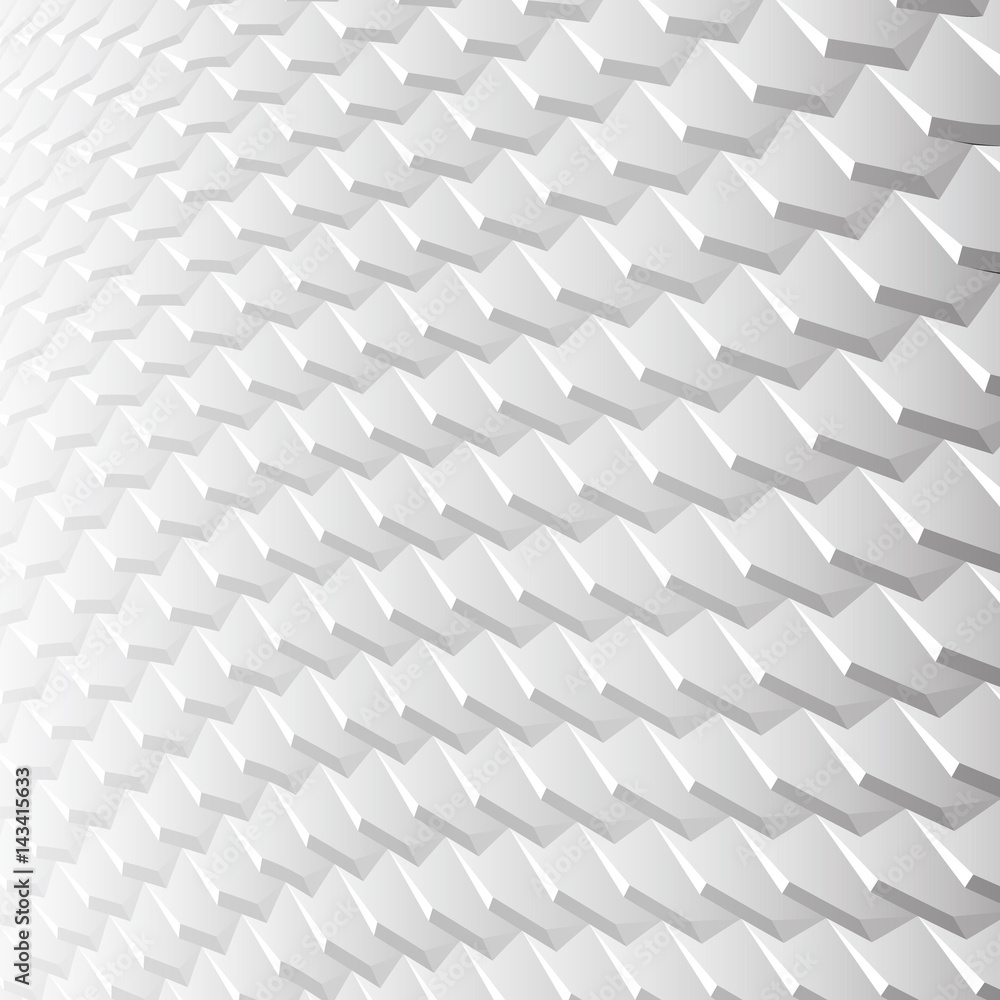 Poster White background with pattern of hexagonal tiles overlayed as fish scales