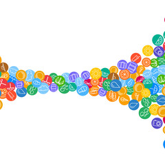 Vacation background with scattered summer icons