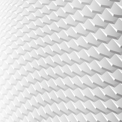 White background with pattern of hexagonal tiles overlayed as fish scales